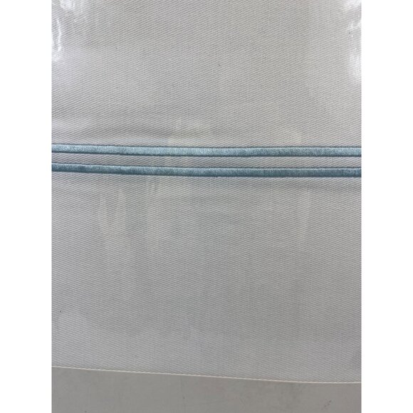 Kassatex New York Bath Shower Curtain Off-White Light Blue Line Cotton 72" x 72" - Picture 3 of 10